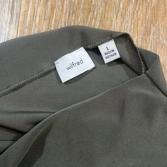 Aritzia Wilfred Botanist Dress in Dark Olive Green Size Large L Midi EUC - Picture 7 of 11